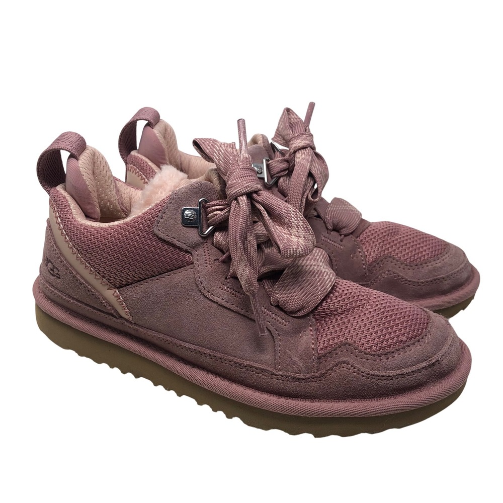 UGG Highland Heritage Sneakers 4 Kids Pink Suede Mesh Lace Up